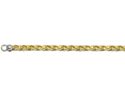 9ct Yellow & White Gold 4.2mm Round Spiga Bracelet 7.5