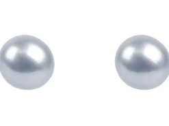 Cultured Pearl Pair Full Round Half Drilled 3.5-4mm Silver Grey Freshwater