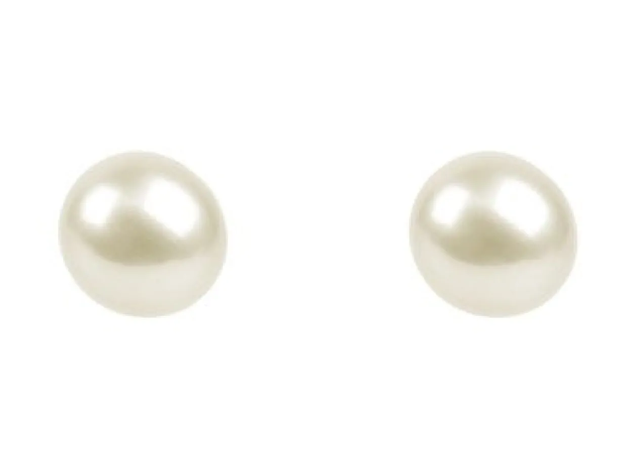 Cultured Pearl Pair Full Round Half Drilled 5-5.5mm White Freshwater