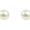 Cultured Pearl Pair Full Round Half Drilled 4.5-5mm White Freshwater