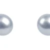 Cultured Pearl Pair Full Round Half Drilled 5-5.5mm Silver Grey Freshwater
