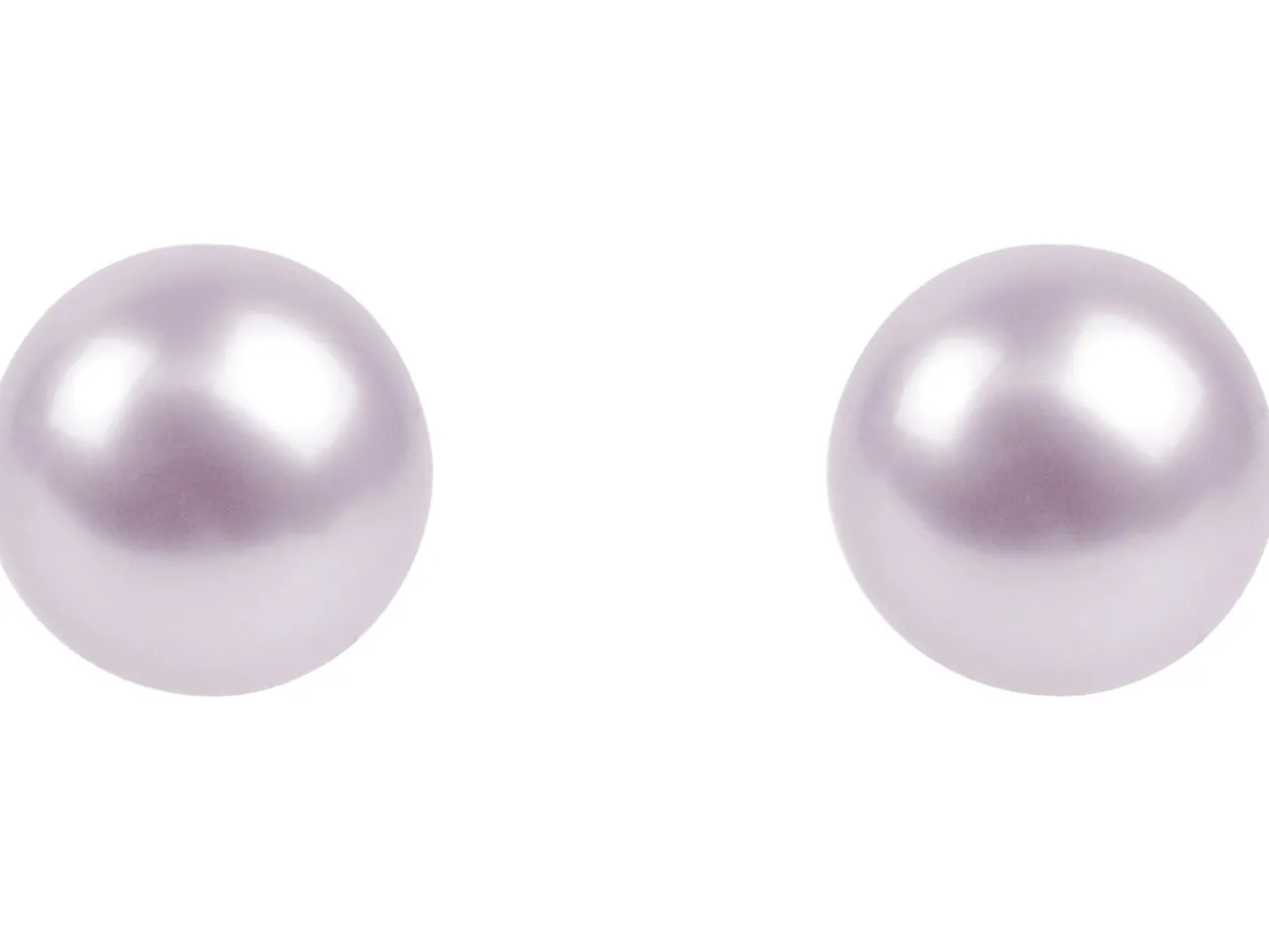 Cultured Pearl Pair Full Round Half Drilled 3.5-4mm Pink Freshwater