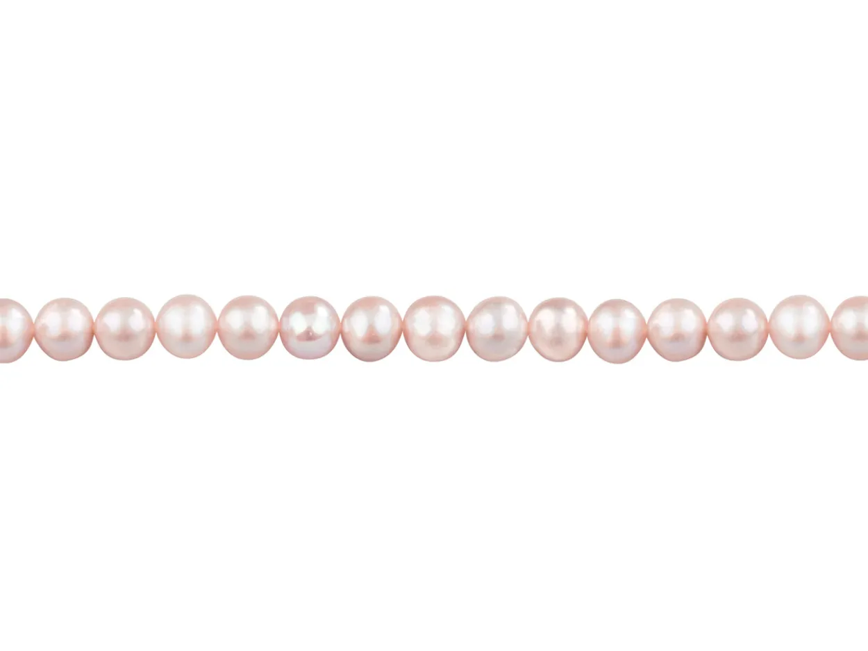Cultured Pearls Fresh Water, 6-6.5mm, Lavender/pink, Potato Round, 16"/40cm