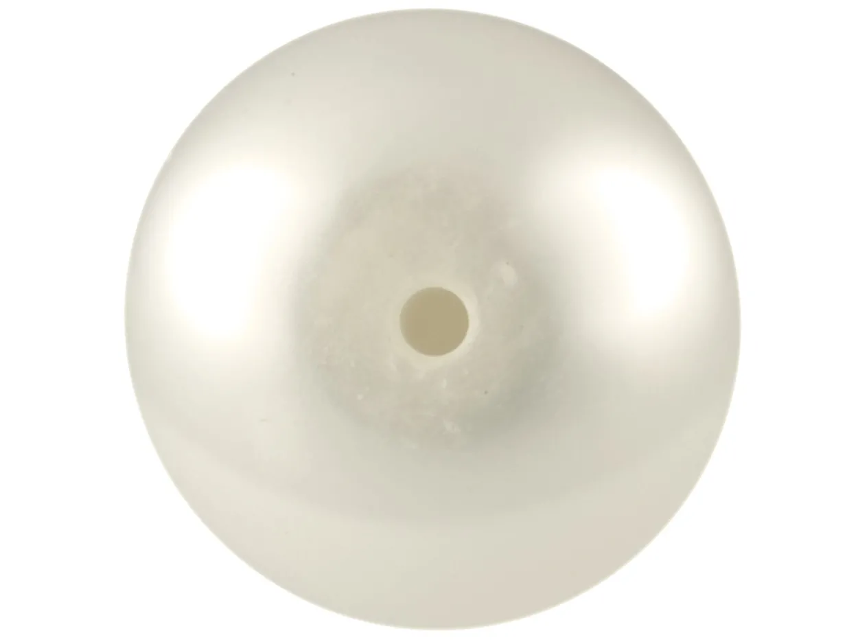 Cultured Pearls Pair Button Half Drilled 6-6.5mm, White, Freshwater