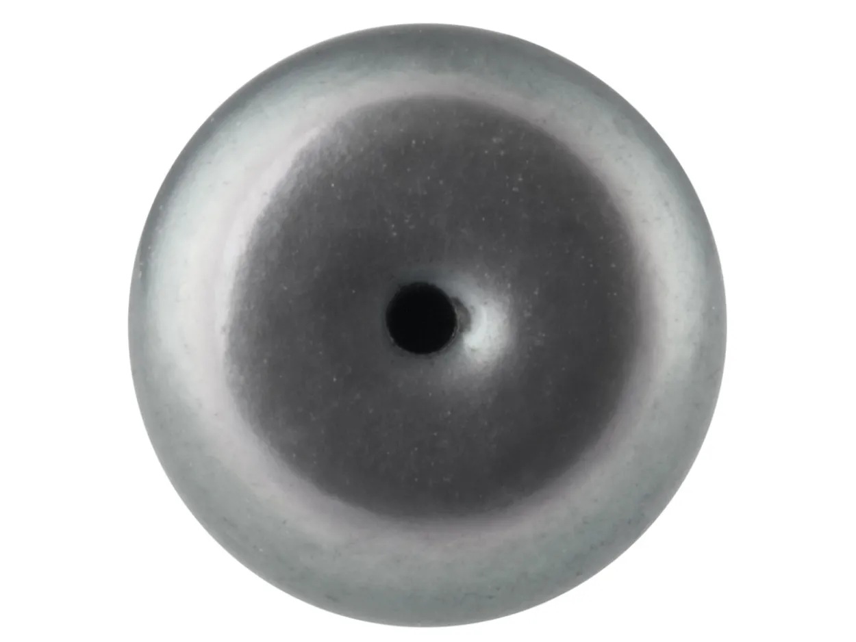 Cultured Pearls Pair Button Half Drilled 9-9.5mm, Peacock Grey, Freshwater