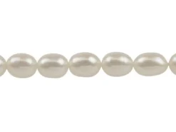 Cultured Pearls, 7x5mm, Natural White, Rice, 16"/40cm