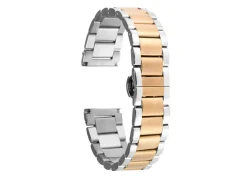 Dual Tone Stainless Steel And Gold Bracelet, Centre Clasp, 20mm