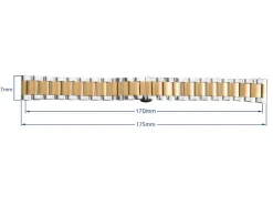 Dual Tone Stainless Steel And Gold Bracelet, Centre Clasp, 18mm