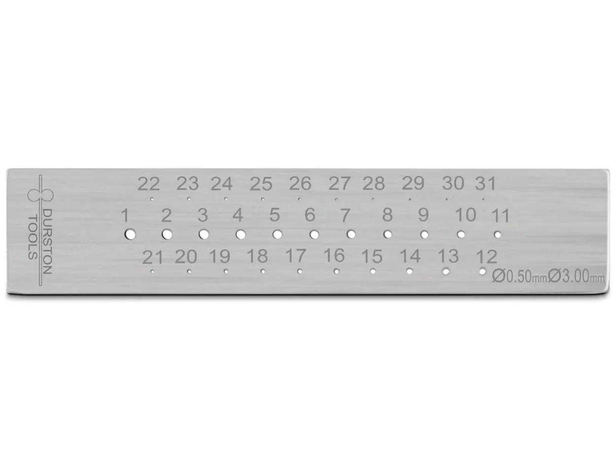 Durston Drawplate, Round, 0.5mm - 3mm, 31 Hole