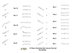 Durston Precision Wax And Clay Carvers, Set Of 12