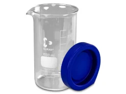 Elma Glass Beaker With Lid And Rubber Ring, 1000ml