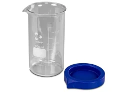 Elma Glass Beaker With Lid And Rubber Ring, 1000ml