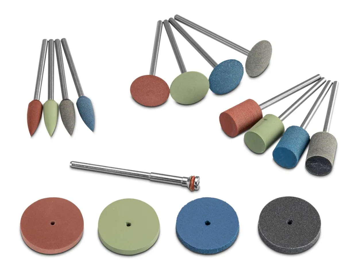 Eveflex Rubber Set Of 4 Essential Burrs With Mandrel