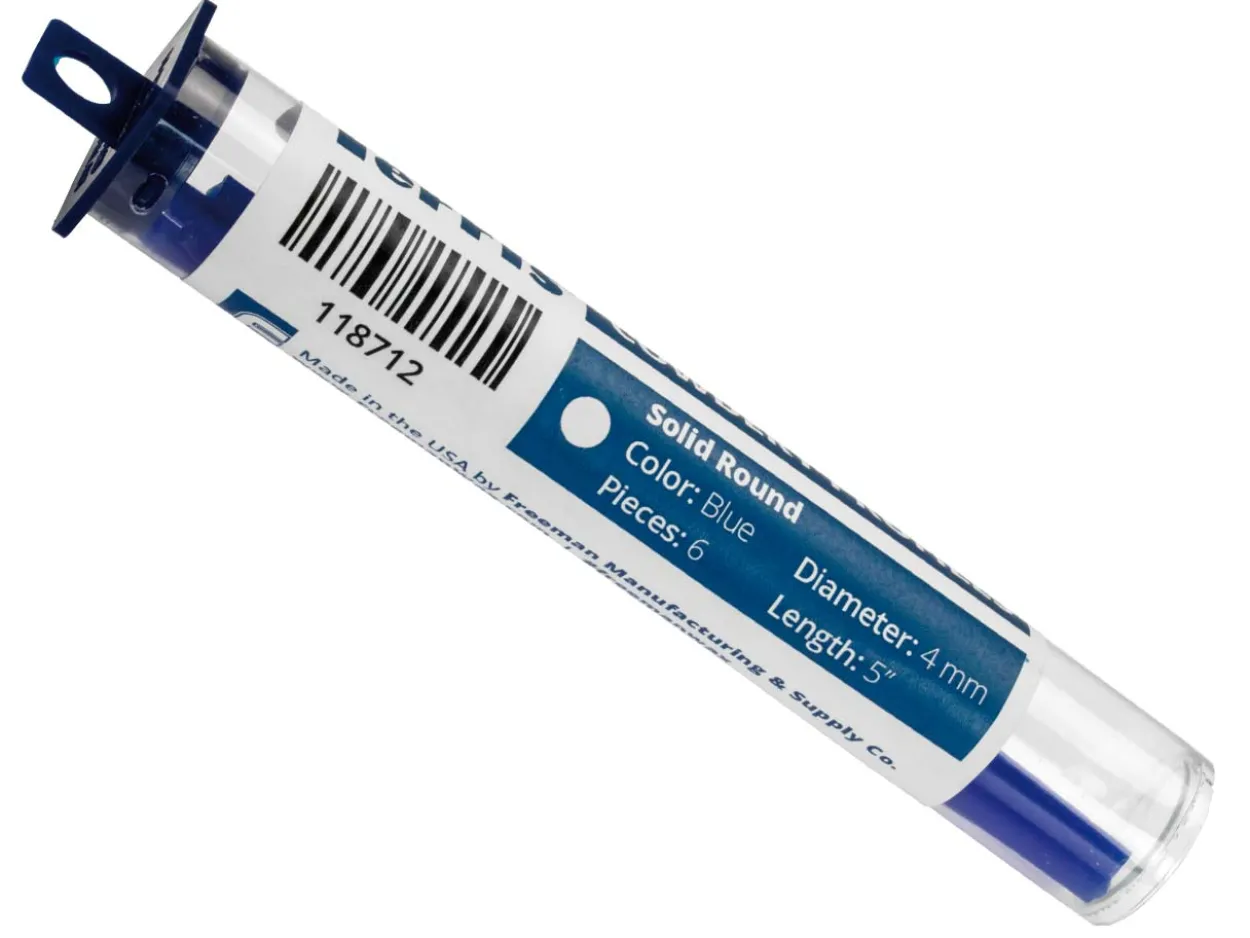 Ferris Cowdery Wax Profile Wire Solid Round Rod Blue 4mm Pack of 6