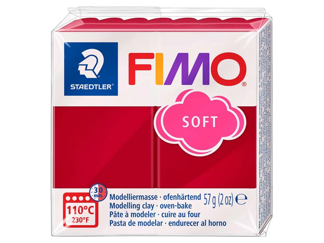 Fimo Soft Cherry Red 57g Polymer Clay Block Fimo Colour Reference 26