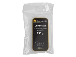 Fine Gold Bar 250g Cast UK Design With A Serial Number, 100% Recycled Gold
