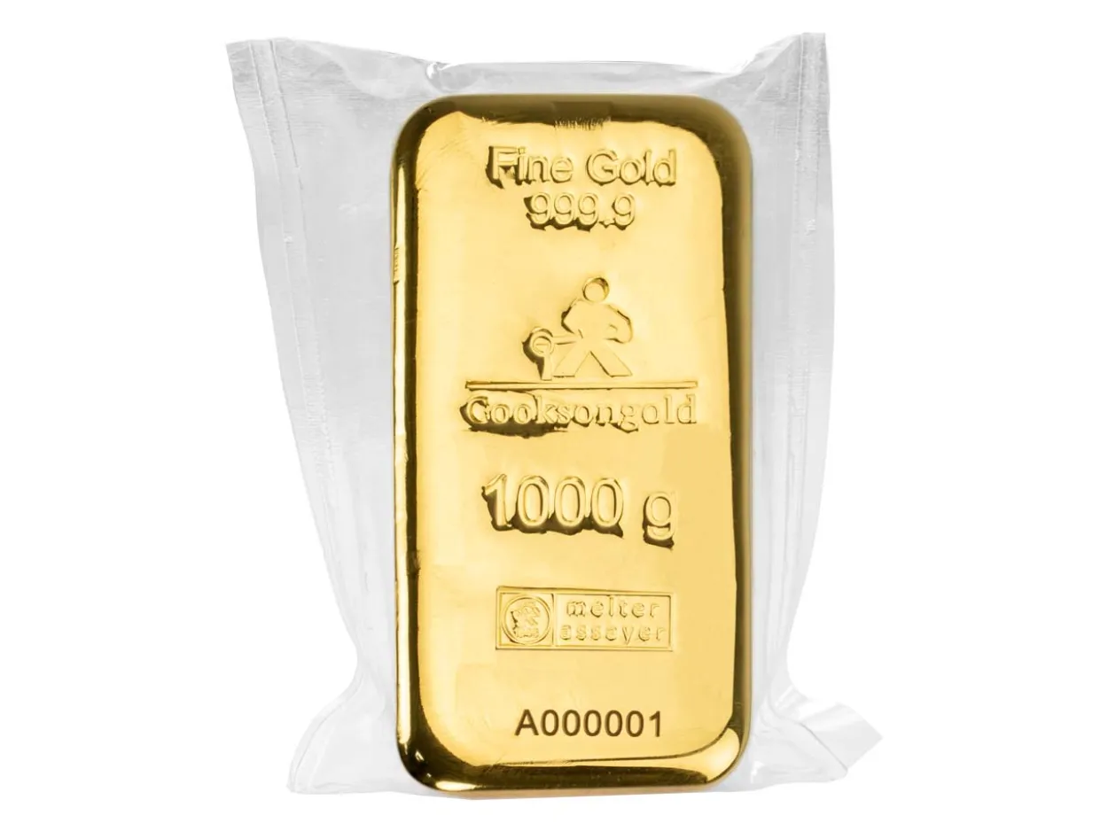 Fine Gold Bar 1000g Cast UK Design With A Serial Number, 100% Recycled Gold