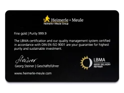 Fine Gold Bar 1g Stamped H+M Card Design