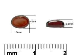 Garnet, Oval Cabochon, 6x4mm