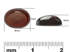 Garnet, Oval Cabochon, 9x7mm