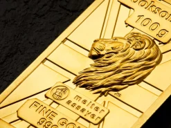 100g Fine Gold Bar 999.9 - High Relief Lion's Head Collection Serialised