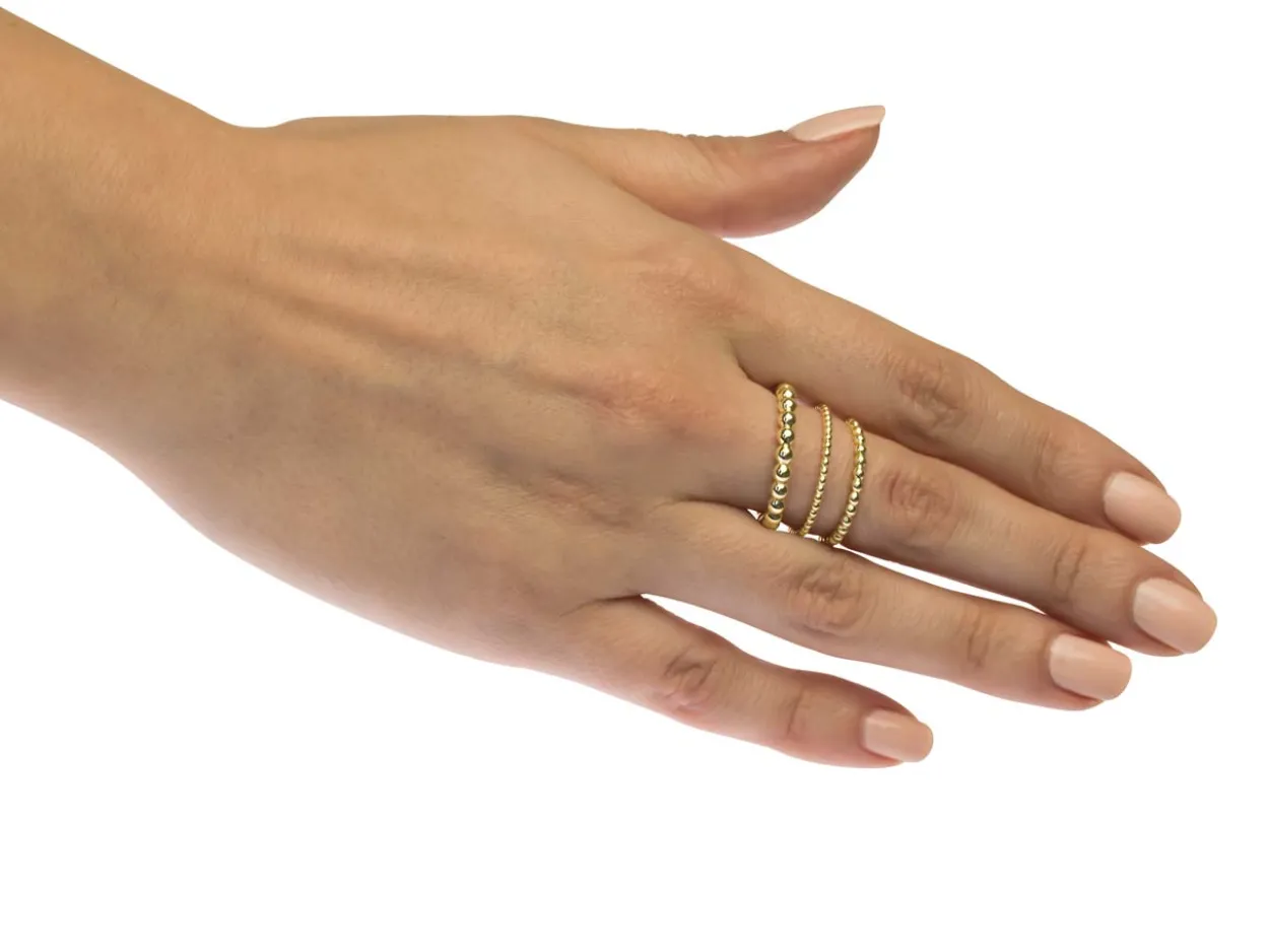 Gold Filled Beaded Ring 3mm Size O