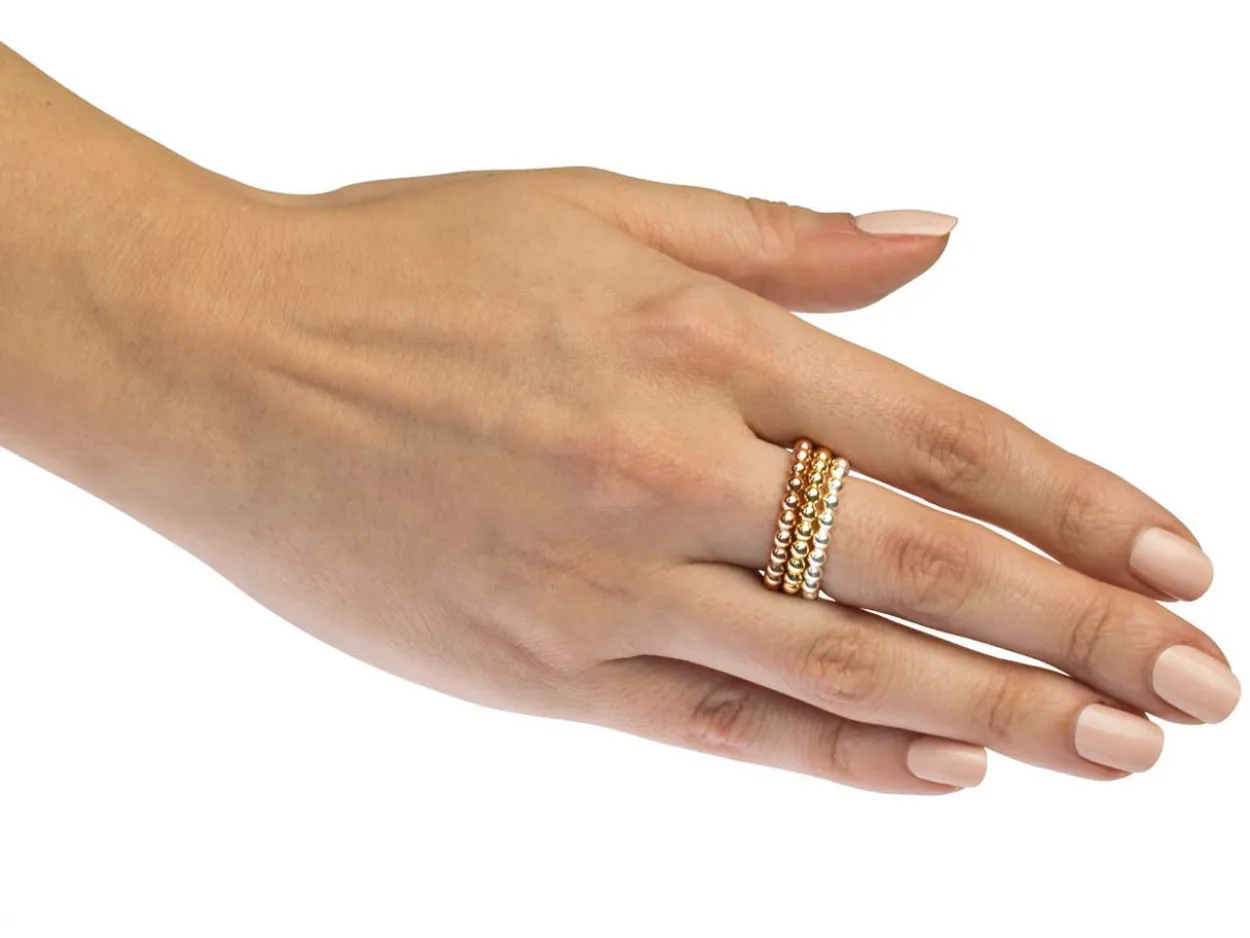 Gold Filled Beaded Ring 3mm Size O