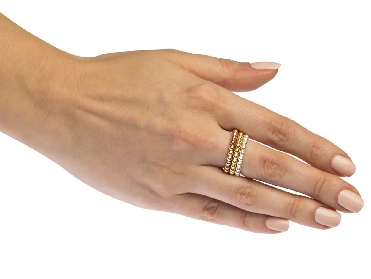 Gold Filled Beaded Ring 3mm Size K