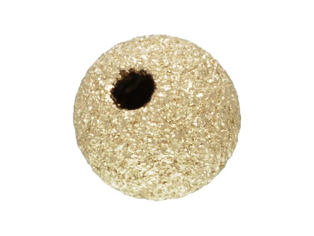 Gold Filled Bead Laser Cut 4mm 2 Hole Frosted/sparkle Finish Pack of 5