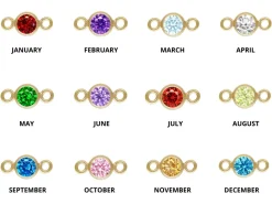 Gold Filled Birthstone Cubic Zirconia Bezel Connectors Set