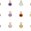 Gold Filled Birthstone Cubic Zirconia Bezel Drop Connectors Set