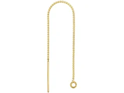 Gold Filled Box Chain Ear Thread With Jump Ring 80mm