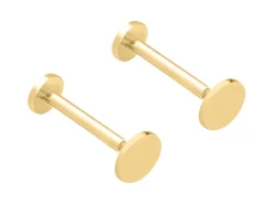 Gold Filled Circle Labret Stud Earrings