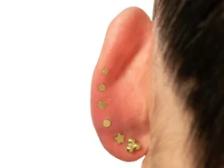 Gold Filled Circle Labret Stud Earrings