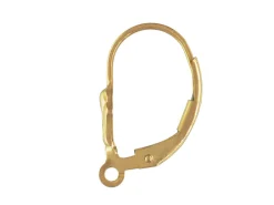 Gold Filled Continental Ear Wire And Ring Grooved Fan Motif