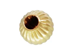 Gold Filled Corrugated Round 2 Hole Bead 4mm Pack of 5