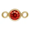 Gold Filled Cubic Zirconia Bezel Connector Ruby 3mm
