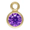 Gold Filled Cubic Zirconia Bezel Drop Connector Amethyst 3mm