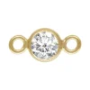 Gold Filled Cubic Zirconia Bezel Connector White 3mm