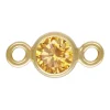 Gold Filled Cubic Zirconia Bezel Connector Champagne 3mm