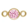 Gold Filled Cubic Zirconia Bezel Connector Pink 3mm