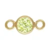 Gold Filled Cubic Zirconia Bezel Connector Peridot 3mm
