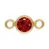 Gold Filled Cubic Zirconia Bezel Connector Garnet 3mm
