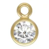 Gold Filled Cubic Zirconia Bezel Drop Connector White 3mm