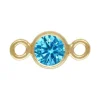 Gold Filled Cubic Zirconia Bezel Connector Swiss Blue 3mm