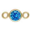 Gold Filled Cubic Zirconia Bezel Connector Aqua Blue 3mm