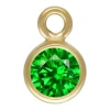 Gold Filled Cubic Zirconia Bezel Drop Connector Green 3mm