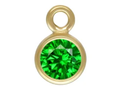 Gold Filled Cubic Zirconia Bezel Drop Connector Green 3mm