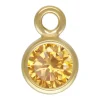 Gold Filled Cubic Zirconia Bezel Drop Connector Champagne 3mm