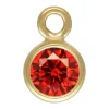 Gold Filled Cubic Zirconia Bezel Drop Connector Ruby 3mm